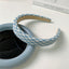 Women's Solid Color Denim Pearl Headband - Elegant Hair Accessory 2023