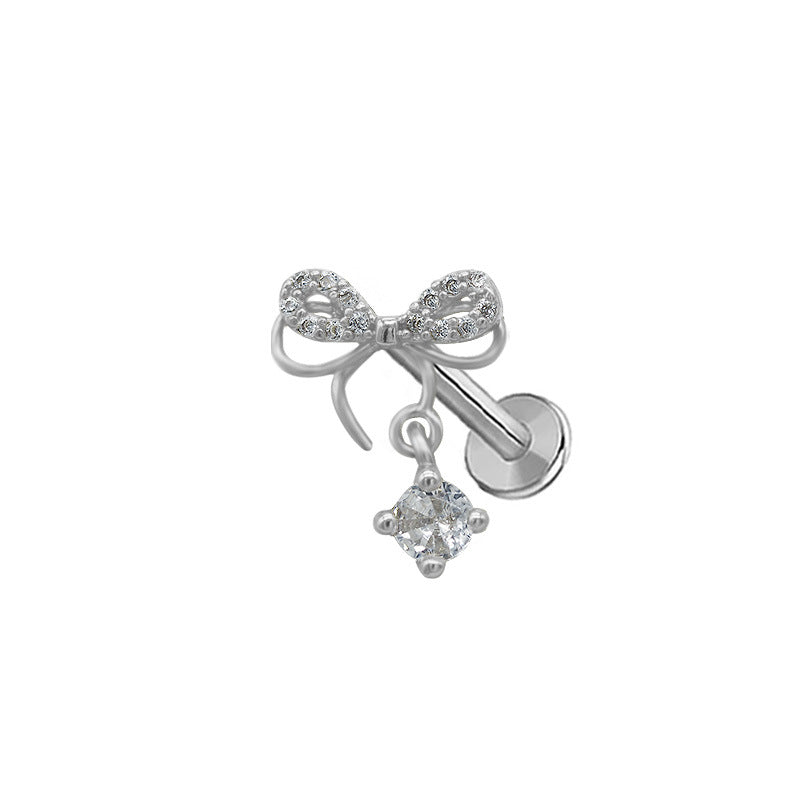 Heart & Butterfly Zircon Lip Rings - Stainless Steel & Copper Plated Piercing Jewelry