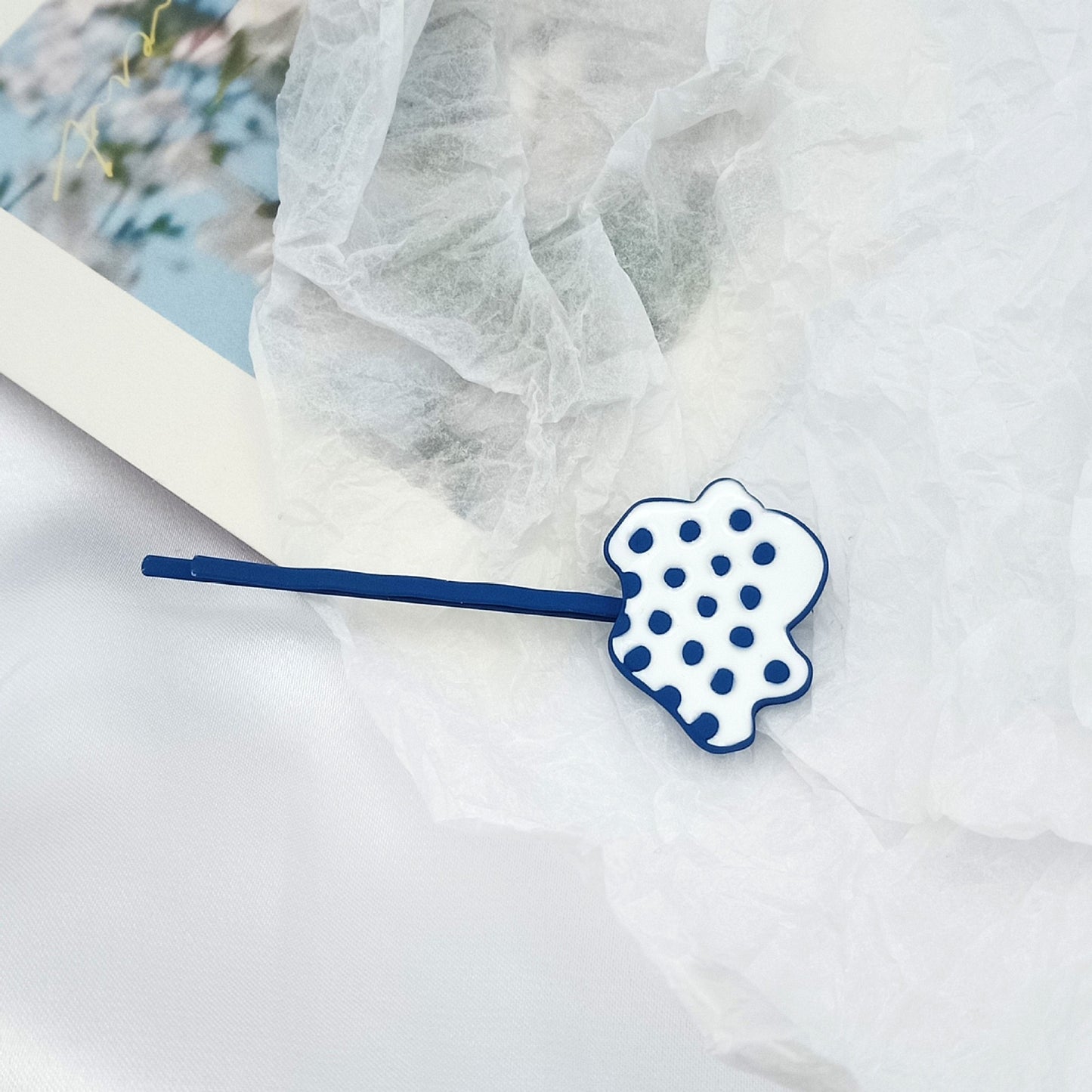 Klein Blue C Shape Alloy Stud Earrings - Niche Simple Design Korean Style for Women