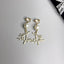 Elegant Heart & Bow Opal Pearl Rhinestone Ear Clips - 1 Pair