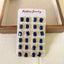 12-Piece Set Retro Square Inlay Copper Zircon Stud Earrings