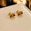 1 Pair Cute Retro Animal Titanium Steel Patchwork Ear Studs