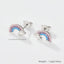 1 Pair Sterling Silver Star Paw Print Flower Zircon Hoop Earrings for Kids