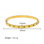 18K Gold Plated Zircon Geometric Star Flower Stainless Steel Bangle Bracelet for Women