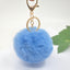 Cute Solid Color Alloy Cloth Women's Keychain with Faux Rabbit Fur Pom Pom Charm