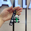 Cute Panda PVC Metal Keychain with Bamboo Design