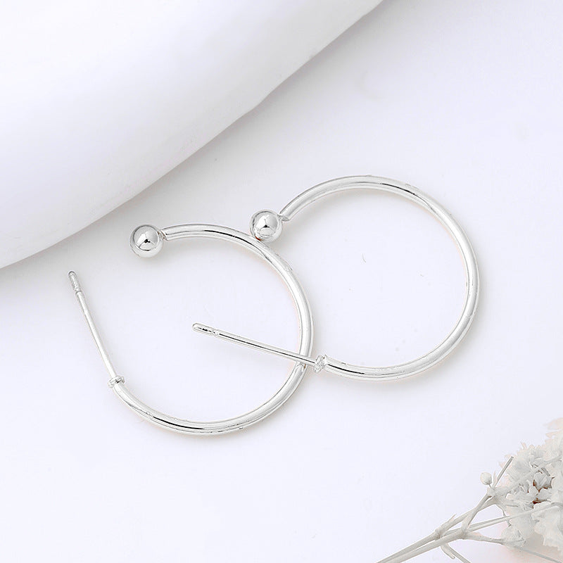 10 PCS Copper Solid Color Hoop Earring Findings with 18k Gold Plated 925 Silver Needle