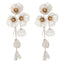 1 Pair Casual Elegant Vacation Flower Inlay Alloy Rhinestones Silver Plated Layered Drop Earrings