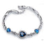 Fashion Heart Shape Alloy Inlaid Gemstone Artificial Gemstones Bracelets