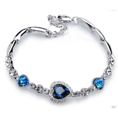 Fashion Heart Shape Crystal Gemstone Bracelet