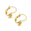 1 Pair Stainless Steel Gold Plated Pearl Hook Earrings for Women