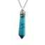 Ethnic Geometric Stainless Steel Natural Stone Crystal Pendant Necklace