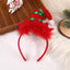 Cartoon Christmas Elf Plaid Headband for Kids Party