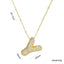 Korean Style Gold Plated Zircon Letter Pendant Necklace