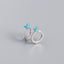 S925 Sterling Silver Geometric Floral Diamond Ear Cuff Stud Earrings for Women