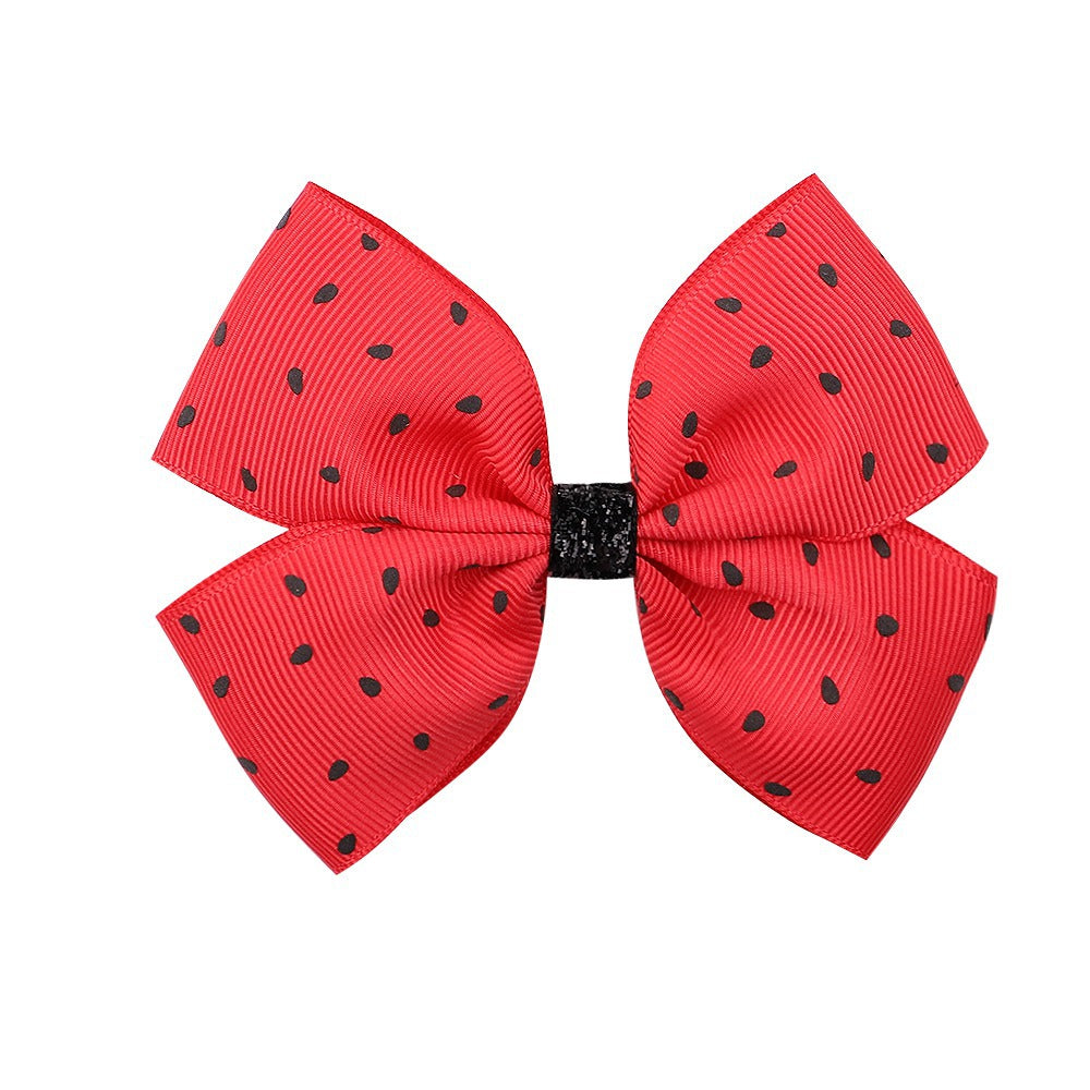 Fashion Watermelon Print Bow Hairpin for Kids