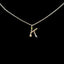 Simple Style 18k Gold Zircon Letter Pendant Necklace