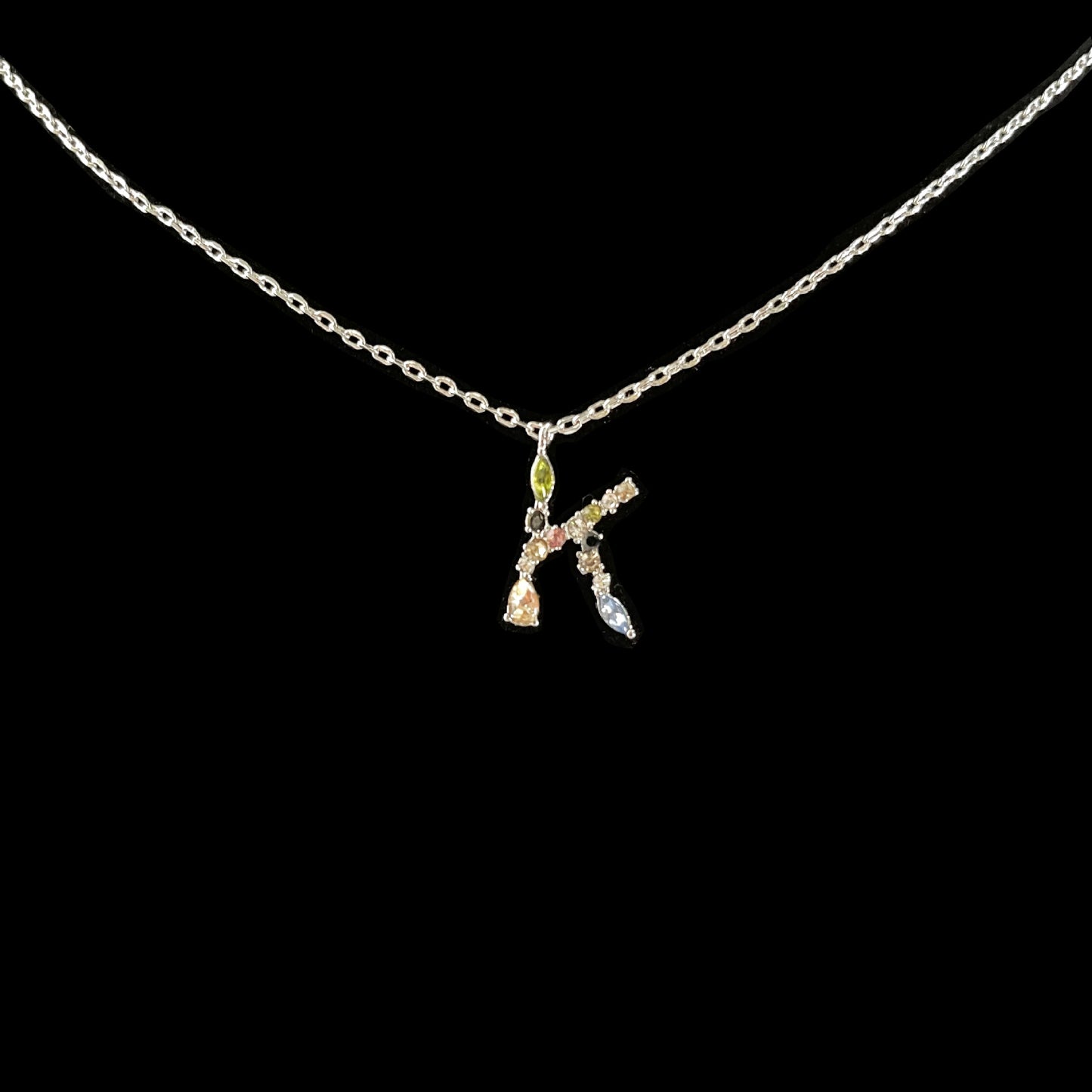 Simple Style 18k Gold Zircon Letter Pendant Necklace