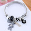 European American DIY Love Bear Pendant Beaded Adjustable Bracelet for Women