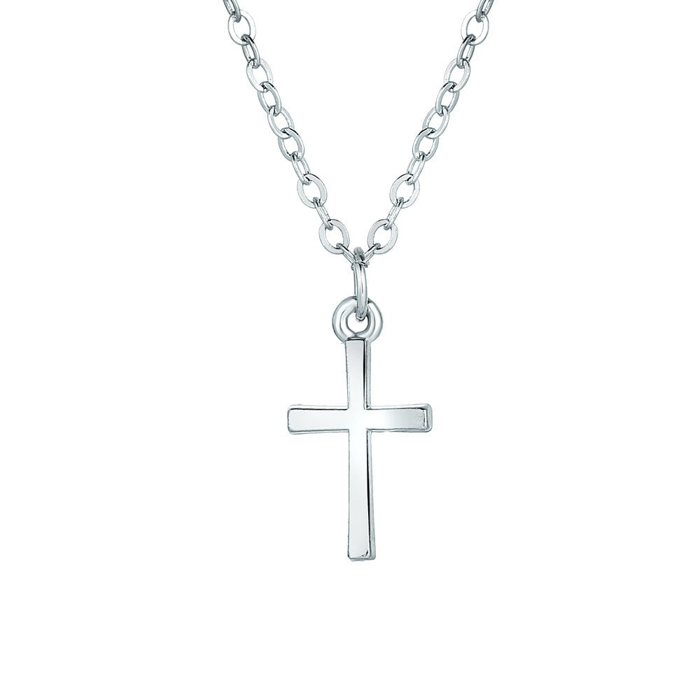 Simple Classic Cross Gold Plated Layered Necklace with Pearl Pendant