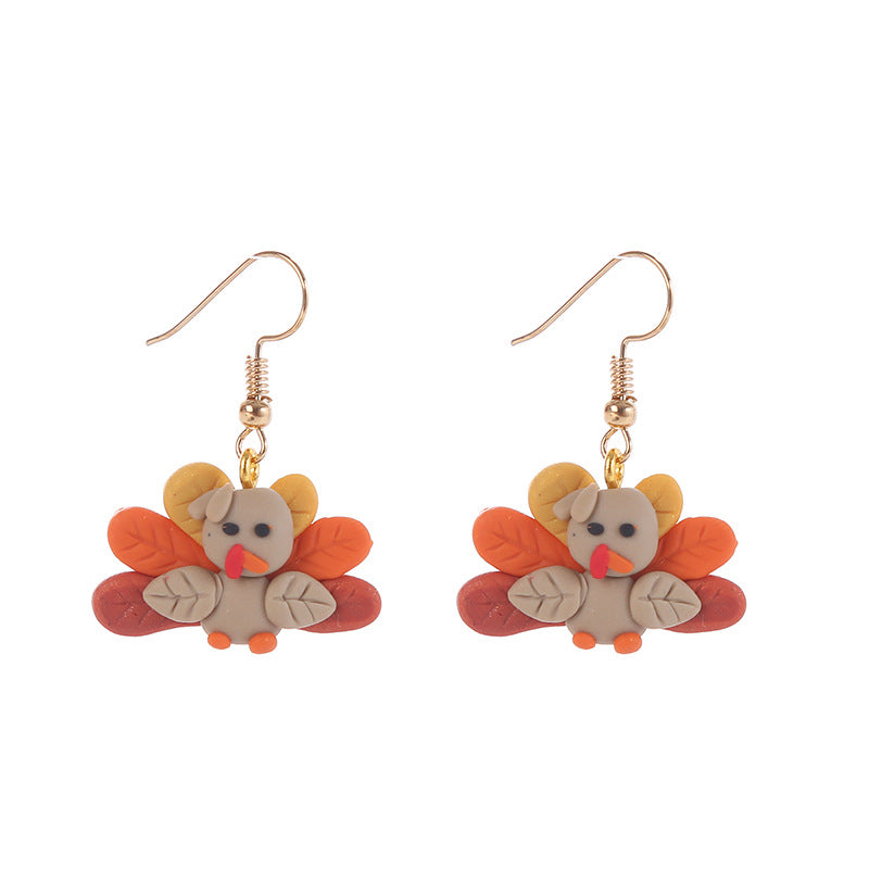 1 Pair Sweet Flower Stoving Varnish Soft Clay Drop Earrings