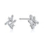 1 Pair Geometric Wave Flower Rhombus Sterling Silver Zircon Stud Earrings