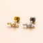 18K Gold Plated Heart & Butterfly Cartilage Stud Earrings with Zircon Inlay