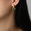 1 Pair Casual Simple Style Circle Plating Inlay Titanium Steel Artificial Diamond 18K Gold Plated Hoop Earrings