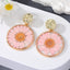 Transparent Daisy Resin Pendant Earrings