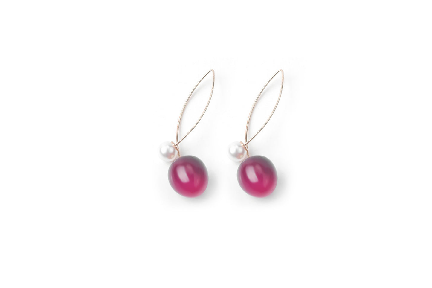 Sweet Cherry Gradient Pearl Drop Earrings for Women