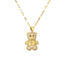 IG Style Cute Little Bear Stainless Steel Copper Plating Inlay Zircon Gold Plated Pendant Necklace