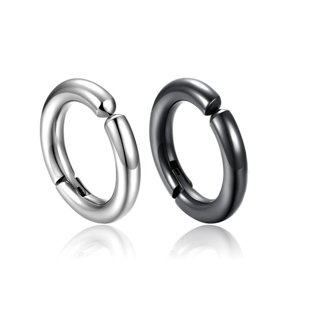 Fashion Geometric Titanium Steel Hypoallergenic Hoop Earrings for Men