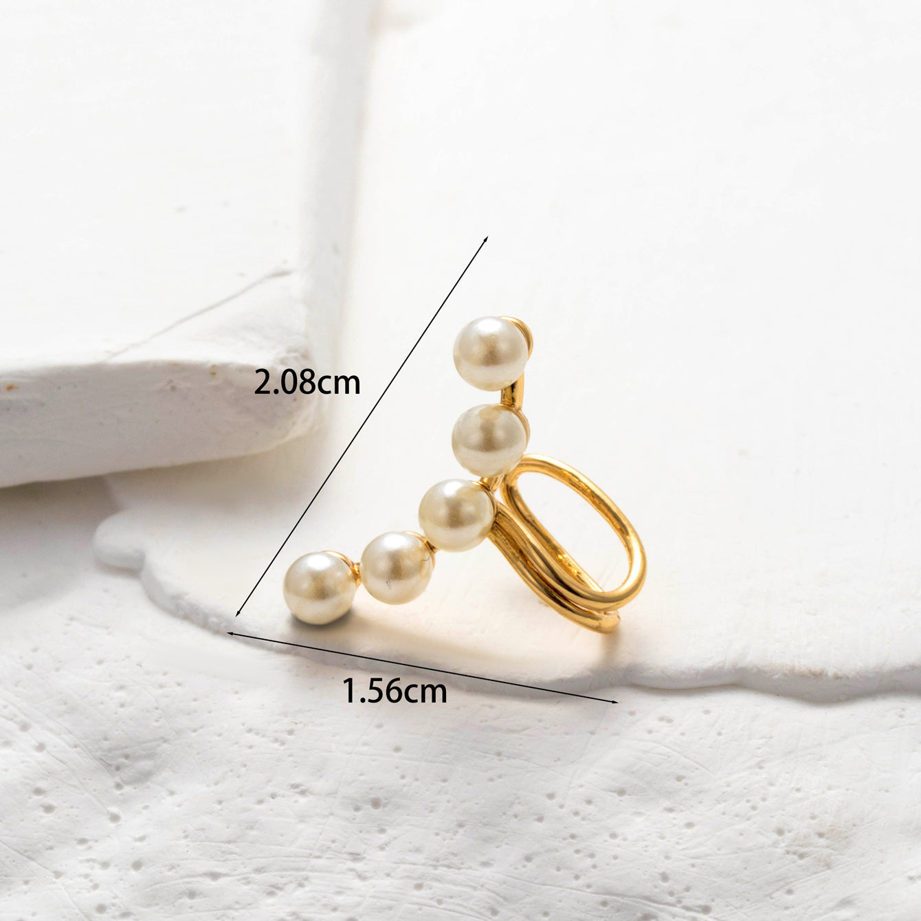 Heart Shape Pearl & Zircon Butterfly Ear Cartilage Clip Earrings