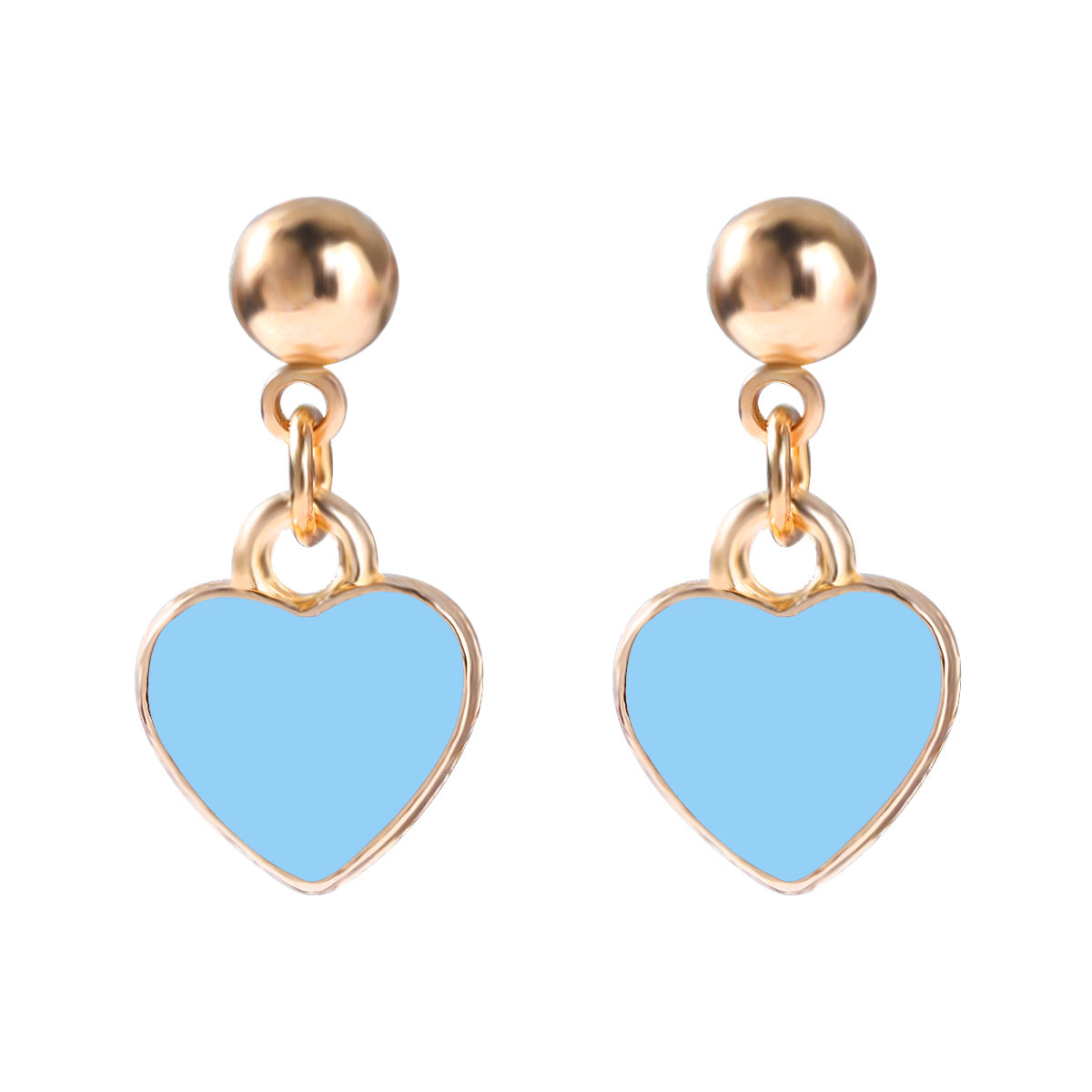 Fashion Valentine's Day Alloy Drip Oil Heart Shaped Earrings Wholesale