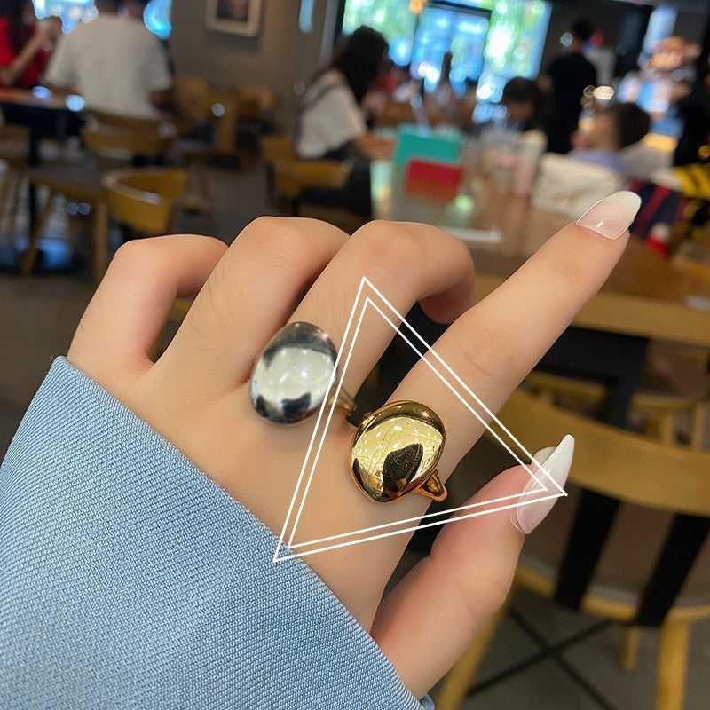 Retro Geometric Adjustable Open Ring for Women