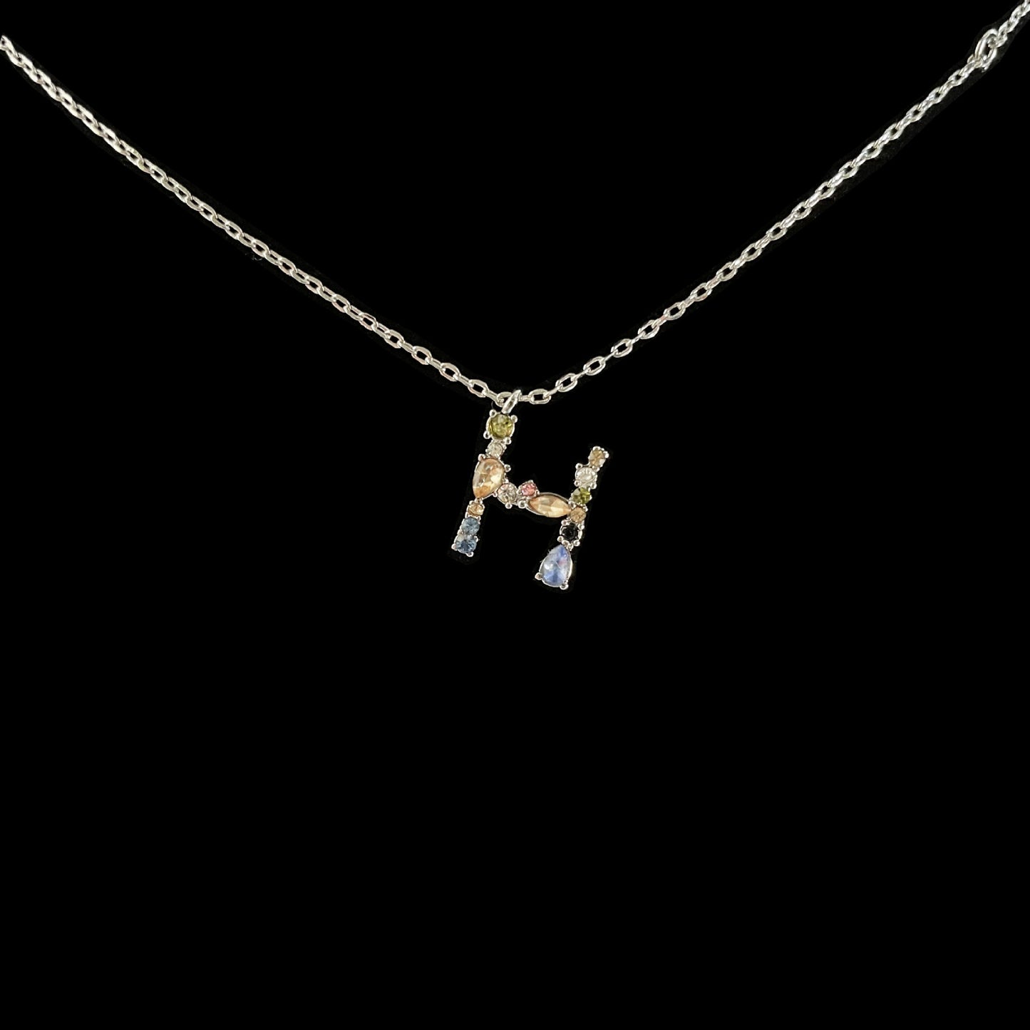 Simple Style 18k Gold Zircon Letter Pendant Necklace