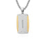 Basic Geometric Titanium Steel Plated Men's Pendant Necklace with Tire Pattern and Stone Inlay