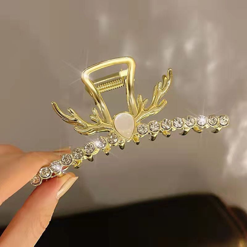 Women's Floral Rhinestone Pearl Hair Claw Clip