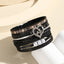 Heart Shape PU Leather Layered Bracelet with Magnetic Buckle and Embossed Letters