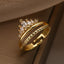 Elegant Crown Zircon 18K Gold Plated Open Ring