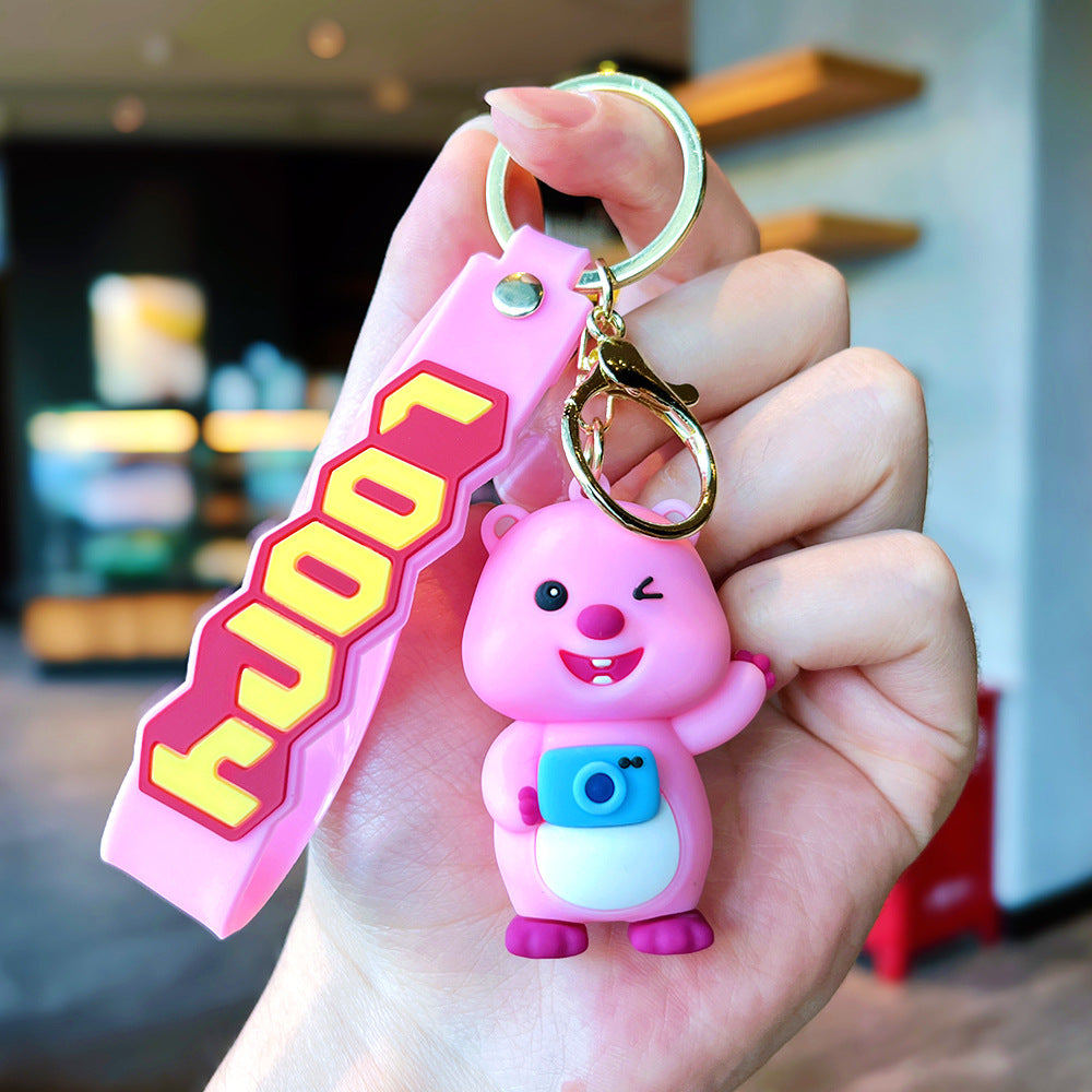 Cartoon Fruit Doll PVC Keychain Accessory