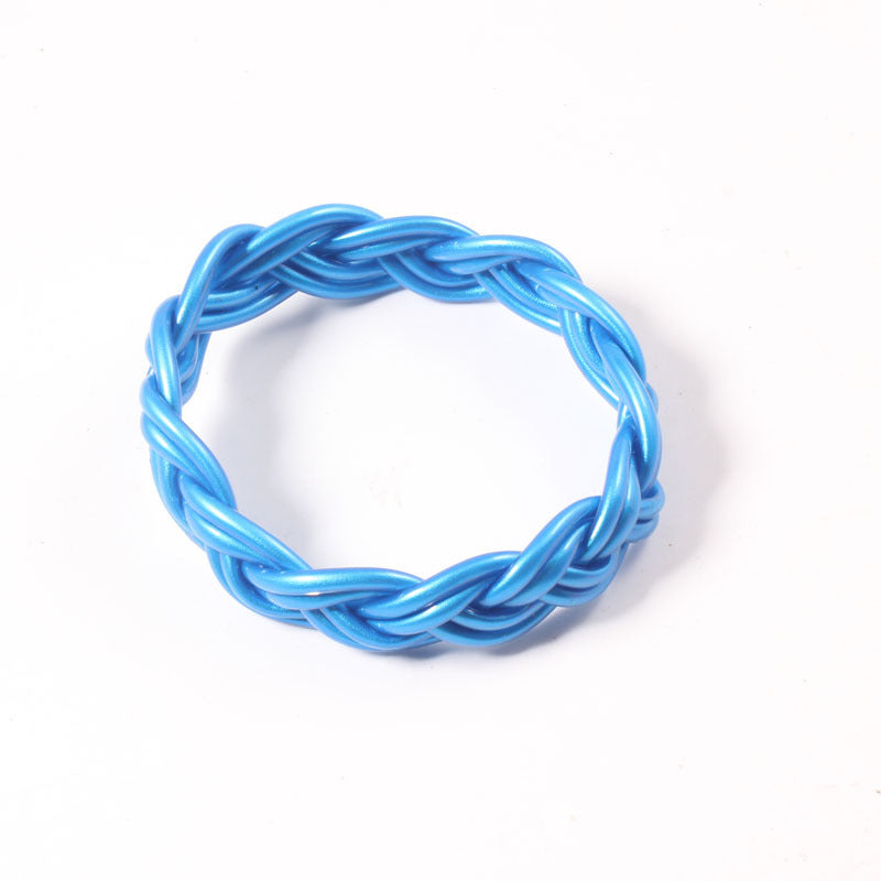 Women's Streetwear Solid Color Silicone Braided Wristband Bracelet