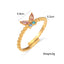 Vintage Color Block Zircon Inlay 18K Gold Plated Stainless Steel Jewelry Set