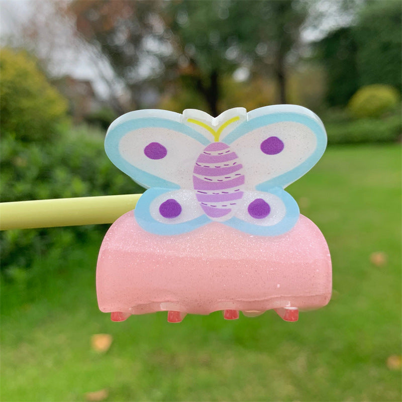 Cute Flower Butterfly Acrylic Hair Claw Clips for Kids