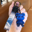 Colorful Chameleon Bear Resin Metal Keychain Pendant for Bags and Cars