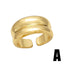 Simple Vintage 18k Gold Plated Open Copper Ring Set for Women