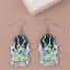 1 Pair Halloween Evil Pumpkin & Spider Web Acrylic Drop Earrings