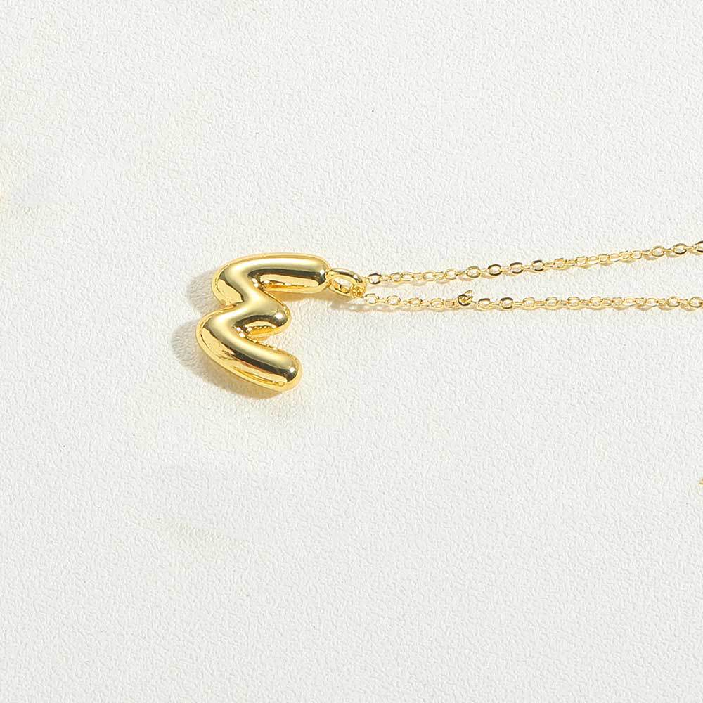 14K Gold Plated Copper Initial Pendant Necklace