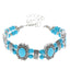 Retro Ethnic Geometric Turquoise Carved Chain Bracelet for Women