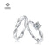 Elegant Sterling Silver Moissanite Adjustable Couple Ring